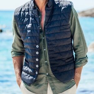 Navy Puffer Vest For Teenagers LES CANEBIERS